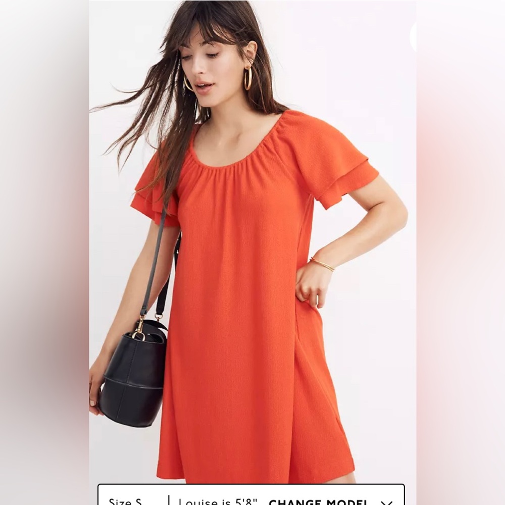 Madewell Texture & Thread Tiered-Sleeve Dress size Med
